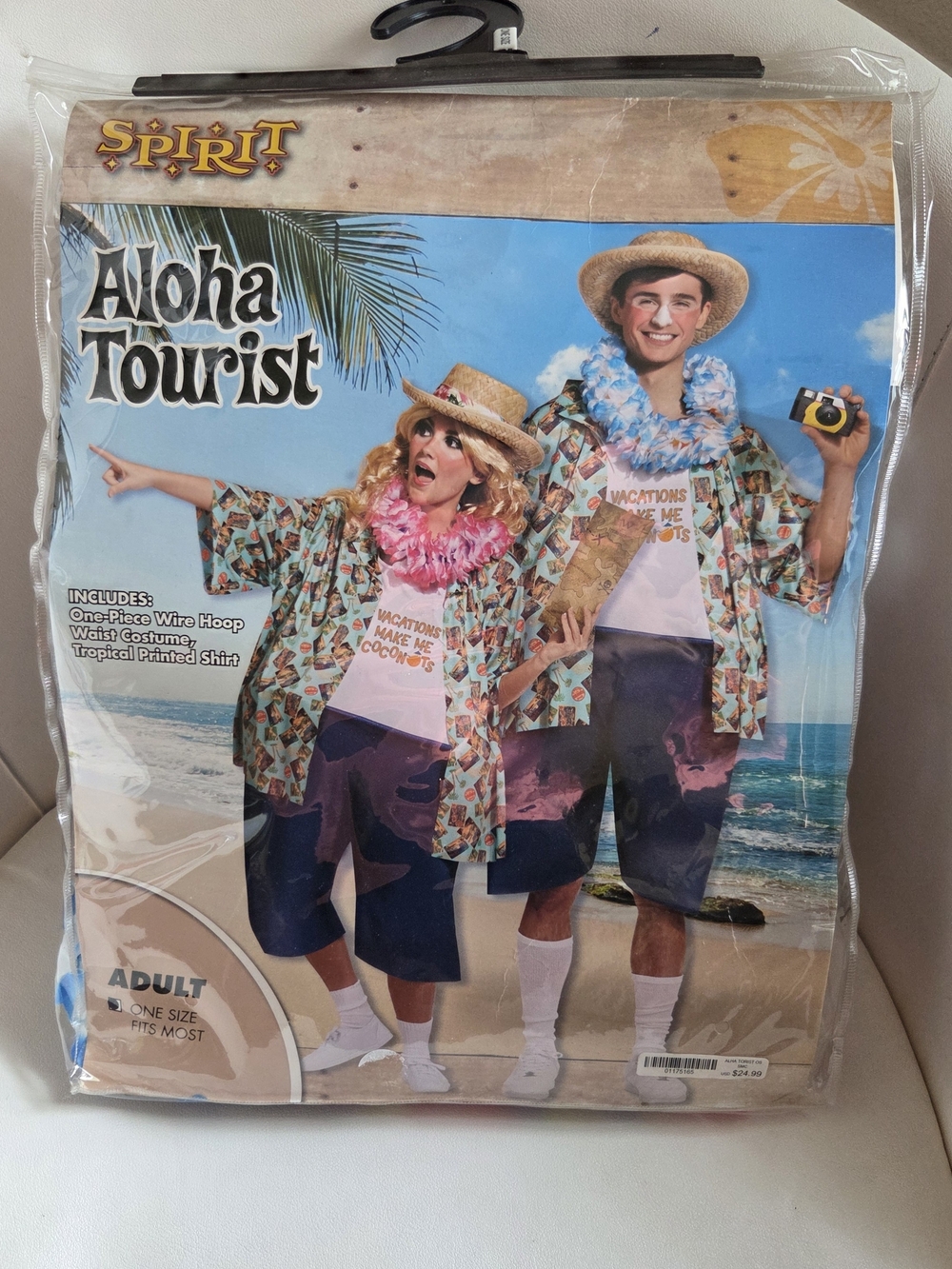 Spirit Aloha Tourist Adult Plus Lays Costume - Tropical Print d Shirt